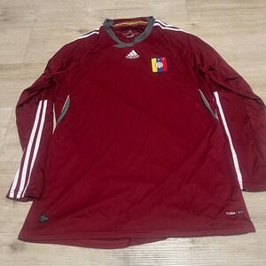Adidas Venezuela Soccer‎ Jersey XL Long Sleeve Burgundy FVF ClimaCool Mens